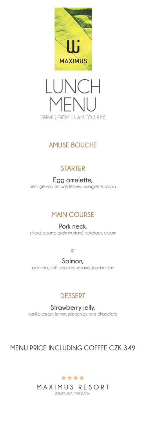 Lunch menu X.