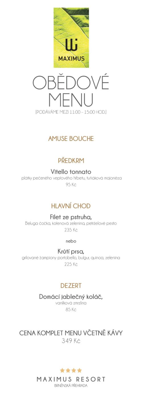 obědové menu XII